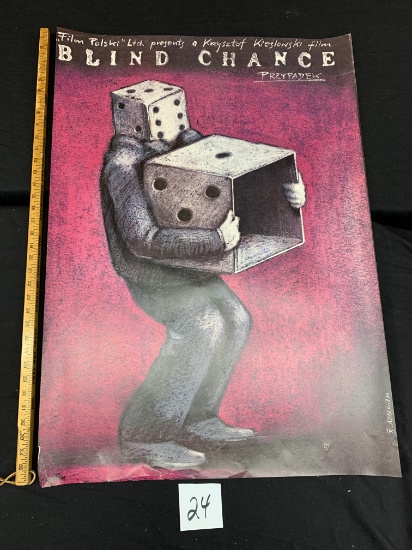 1987 Blind Chance Polish B1 Teatr Poster Andrzej Pagowski Original 27" By 39"