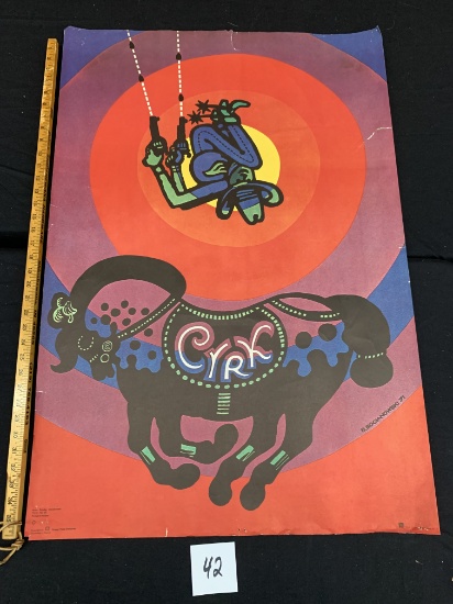 Rare 1976 Vintage Cyrk Polish School B. Bocianowski Circus Teatr Polish Poster Contemporary Art