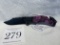 Purple Rescue Knife W/seatbelt Cutter And Glass Breaker