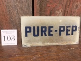 Antique Gas Pump Glass Pure-pep Advertising