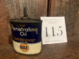 Rare Gulf Penetrating Oil 2 Fl Oz Advertising Tin