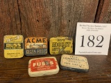 Group Of 5 Antique Fuse Advertising Tins