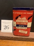 Lasstick Cleaning And Polishing Cloth Wax Treated 1940s Metal Advertising Tin