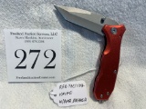 Red Tactical Knife With Glass Breaker