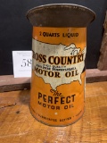 1930s 2 Quarts Liquid Cross Country High Quality 100% Pure Pennsylvania Motor Oil The Perfect Motor