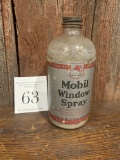 Mobil Socony-vacuum Pegasus Mobil Window Spray Original Glass Advertising Bottle