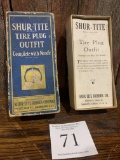 1930s Shur-tite Tire Plug Outfit Complete With Needle Shur-tite Rubber Co. Akron Ohio