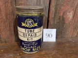 Antique United States Rubber Company Tube Repair Kit Including Bevel-cut Patches Shop Size