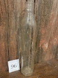 Rare 1920s Shell Motor Oil Tall Glass Embossed Oil Bottle