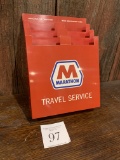 1960s Marathon Travel Service Metal Gas Station Display Application For Credit Cards Travel Service