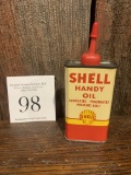 Antique 4 Oz Shell Handy Oil Advertising Tin