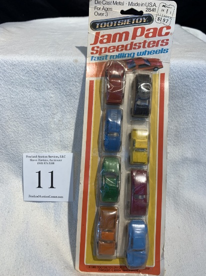 1970s Nos Tootsie Toy Jam Pac Speedsters Cars With Fast Rolling Wheels In Original Packaging!