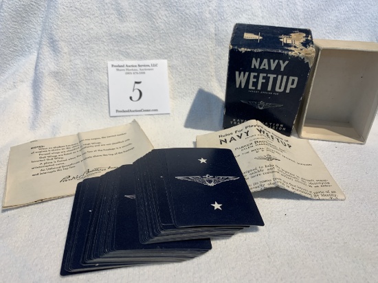 Vintage Navy Weftup Parker Brothers Us Navy Playing Cards In Original Box