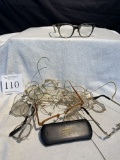 Large Group Of Vintage Eye Glasses Early 1900s To 1950s Safetly Glasses