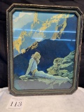 Reinthal & Newman N.Y. Antique Woman On Rocky Cliff Beautiful Antique