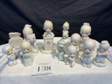 Group Of Eleven 1980s Precious Moment Figures In Very Good Condition