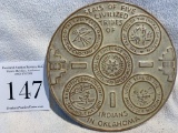 Seals Of Five Civilized Tribes Of Indians In Oklahoma Plate By Frankoma Pottery