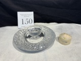 Unusual Signed Orrefors Crystal Candle Holder With Japan Candle Nos
