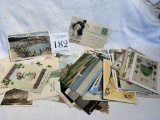 Large Group Of Vintage Post Cards Train Locomotive