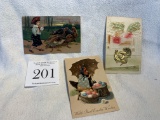 Three Vintage Thanksgiving Post Cards Early 1900s
