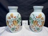 Pair Of Antique Bristol Glass Vases