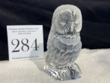 Mid Century Owl Lead Crystal Paperweight