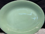 Antique Large Jade Fire King Platter With Small Chip On Edge