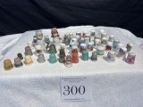 Group Of 50 Advertising & Procelain Thimbles Some From Saginaw, Mi Collectible!
