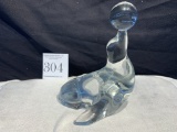 Unusual Lead Glass Seal With Ball Paperweight