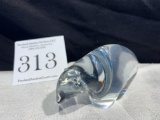 Unusual Lead Glass Polar Bear Paperweight