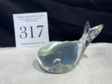 Unusual Fish Whale Lead Glass Paperweight