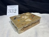 Antique Victorian Soap Stone Jewelry Box