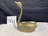 Large Brass Antique Swan Paperweight