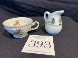 Pair Of Early 1900s Child Tea Party Cup And Pitcher