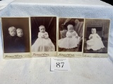 Four Children Photographs 1880s Parker Harman Verner 914 No. Water St Bay City Michigan