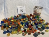 Very Large Group Of Vintage Marbles Pride Of West Virgina Vitro Cat Eyes Some New In Package