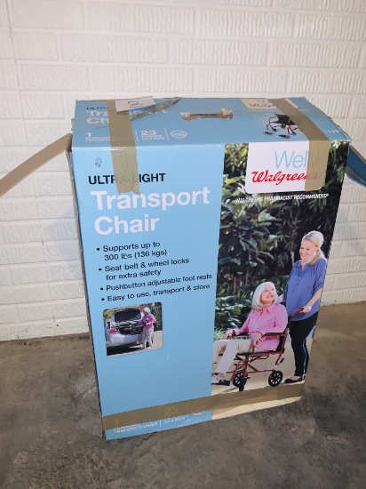 Brand New Ultralight Transport Chair With Seat Belt And Wheels Lock In Box