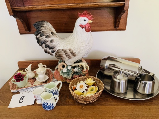 Lot Of Several Antique And Collectible Items Rooster, Bone China Etc…
