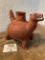 Red Effigy Animal Pottery Vessel With Unknown Animal Possibly A Dog