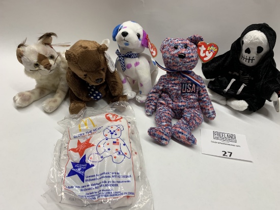 Six Collectible Beanie Babies All In 1 Lot Including Usa Bear