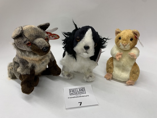 Three Very Cool Beanie Babies Howl, Frolic And Pellet