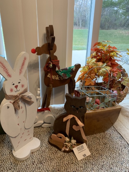 Holiday Décor Items Wooden Reindeer Etc…