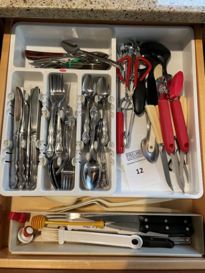 Clean Silverware Drawer With Knives, Opener, Very Clean!