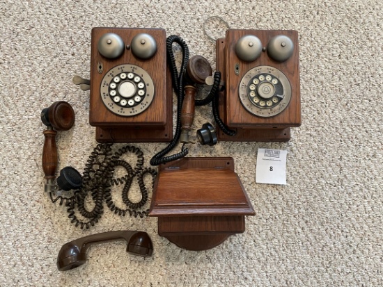 Pair Of 1970s Western Electric Country Junction Wall Telephones