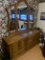 Large Oak Dresser With Folding Mirror In Excellent Condition