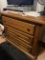 Oak Three Drawer Dresser With Spoon Carvings