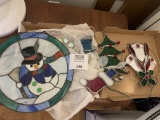 Christmas Stained Glass Window Decorations Snowman, Etc..
