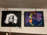 Janis Joplin And Another 1970s Painted Framed Art