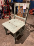 Antique Unique Wooden Folding Chair, Step Ladder