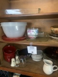 Cabinet Full Of Kitchen Items Glass Pyrex Etc…